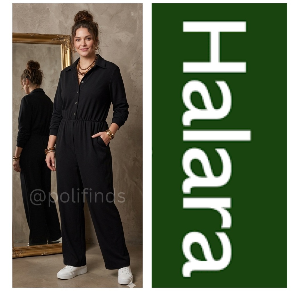 HALARA Black Waffle Knit WorkCore Casual Women’s Jumpsuit